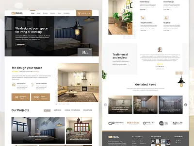Interior Design Landing Page Concept - UI/UX architecture decoration furnituredesign homedecor homedesign homesweethome interior interiordesign interiordesignandbuild interiordesignart interiordesignblog interiordesignideas interiordesigninspiration interiordesignphotography kitchendesign landing luxury moderninteriordesign uiux websitedesign