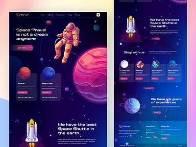 Marvex Space Travel Agency Website - UI/UX astronaut attractiveui branding clean earth galaxy illustration moon nasa spaceships planet rocketship space travel spaced spaceship specex stars trending uiux universe websitedesign