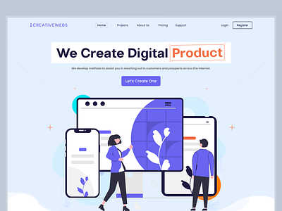 CreativeWebs - Digital Product Agency Design Layout