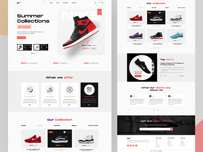 Nike - Shoe Store Ecommerce Landing Page adidas attractiveui e commerce e commerce website footwear graphic design landing page nike nike air nike shoes online store puma shoe store shopify website sneaker trending uiux webdesign website design wix