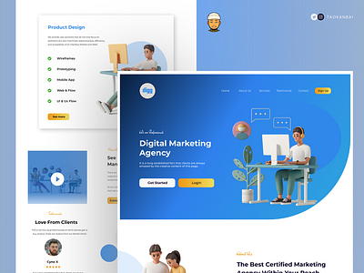 Landing Page of a Digital Agency (Digg) digitalagency landingpage productdesign ui uidesign uiux