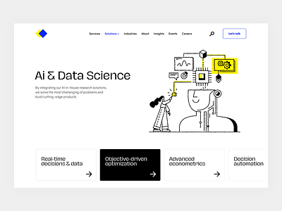 Data Science page branding design flat illustration typography ui ux uxui web web design