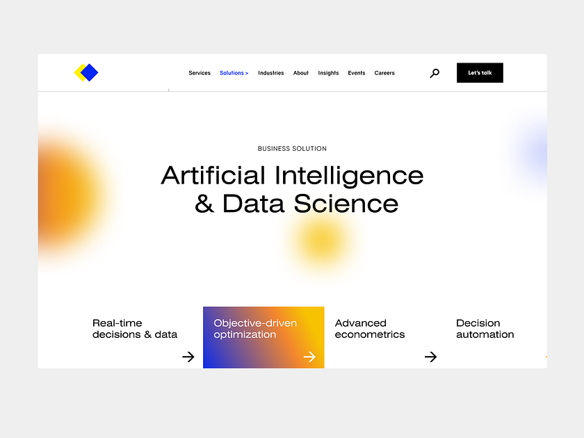 Data Science page by Yar Kirsanov on Dribbble