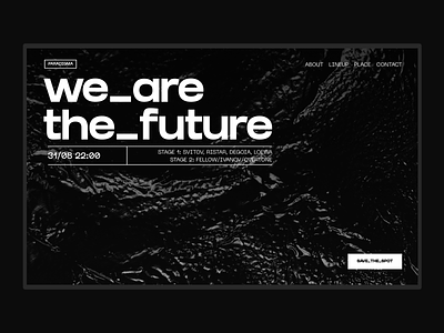 techno event promo page branding design ui uxui web design