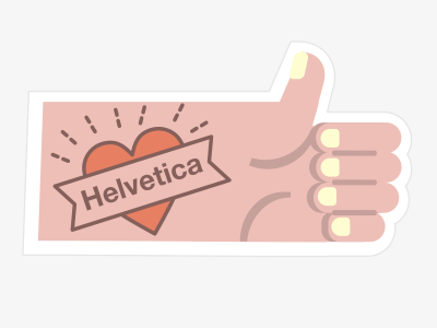 Love Helvetica design flat fun humour sticker