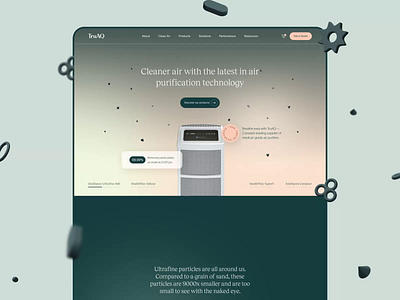 TruAQ 3d air filtration air purifier animation carousel design detail ecommerce experience icon iconography landing page motion design motion graphics product product page scale typography web website
