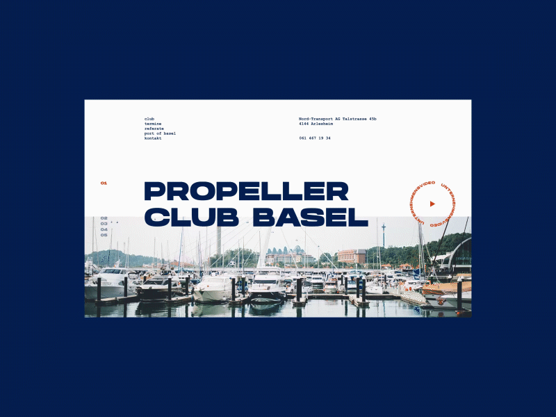Propeller Club Basel animation design typography ui web web design website website design