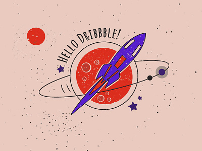 Dribble Apply.2jpg bitmap cosmos dribbble illustration orbit planets rocket saturn space stardust stars vector