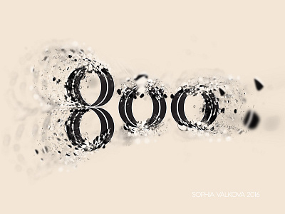 Number 800 exploding exploding number font hand font numbers type effect
