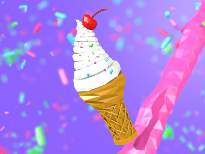 ice cream 3d blender cream ice ice cream low low poly lowpoly poly