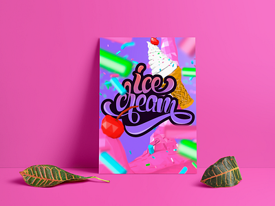 Ice cream adobe cream ice icecream illustrator lettering