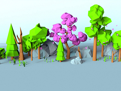 Tree low poly 3d bleder blender3d isometric low poly tree