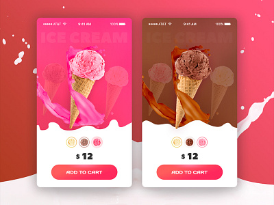 Icecream design gradient icecream mobile web