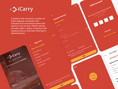 iCarry, Mobile App app branding design ecommerce app flat minimal mobile ui ux