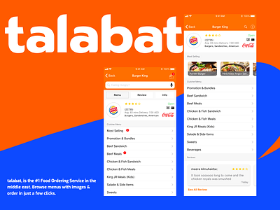 Talabat, online food ordering app design flat mobile ui ux