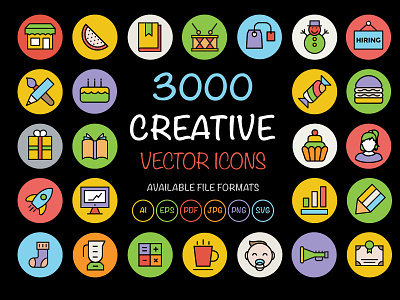 3000 Creative Vector Icons colored icons flat icon flat icons icon icons icons bundle set of icons universal icons web icons