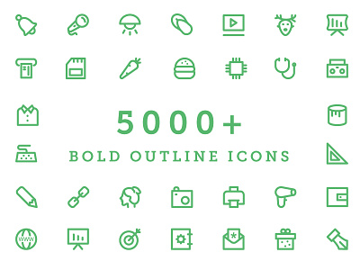 5000+ Bold Outline Icons Bundle
