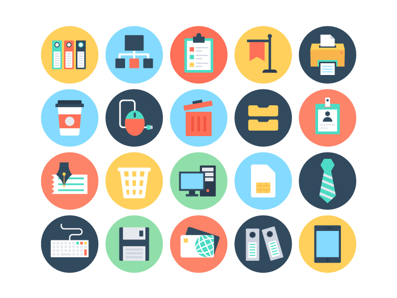 Flat Office Vector Icons by Vectors Market on Dribbble