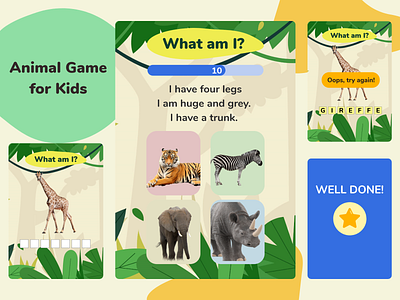 Gaming app for kids app children design game ui