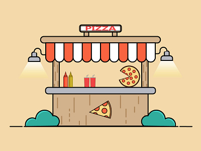 Pizza animation branding design designer flat icon illustration illustrator logo minimal typography vector website