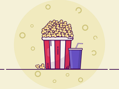 Popcorn animation branding design designer flat icon illustration illustrator logo minimal typography vector website