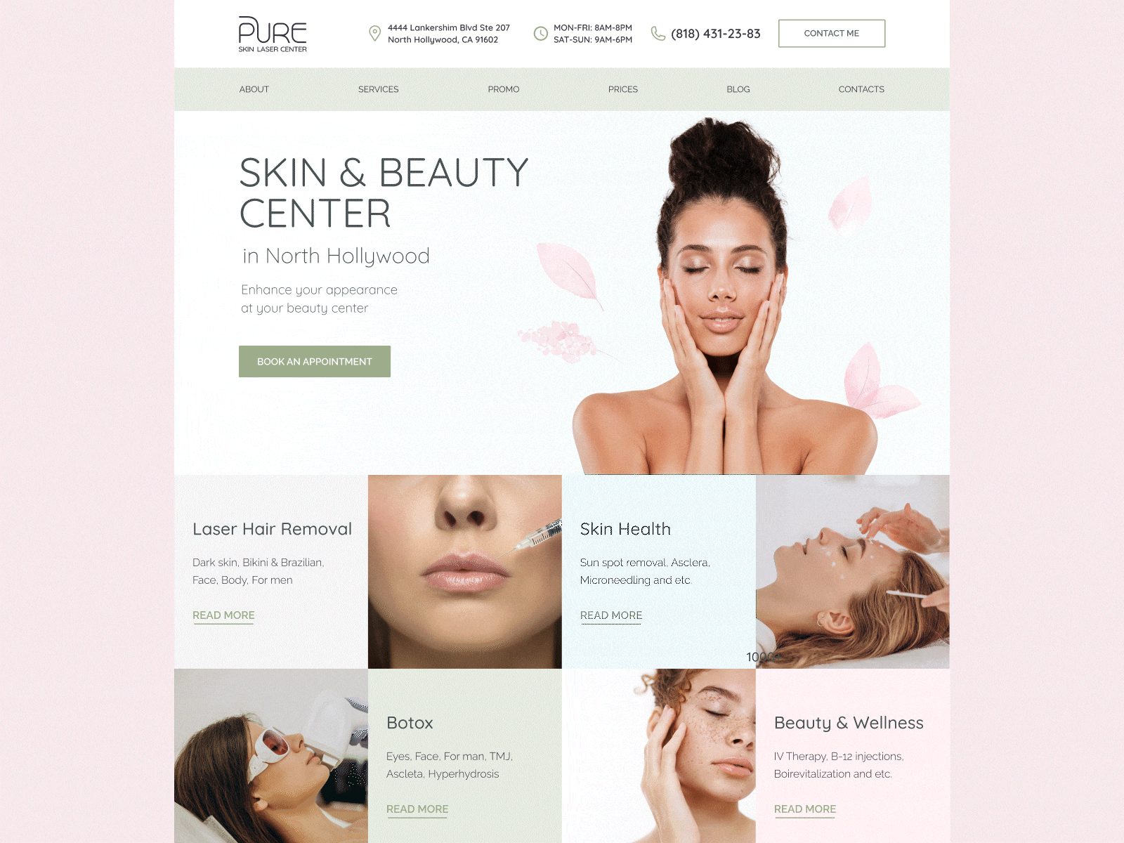 Website concept Beauty center beauty beauty center beauty site design figma home page landing landing page landingpage main page site ui ui design ui ux ux web web design web site website