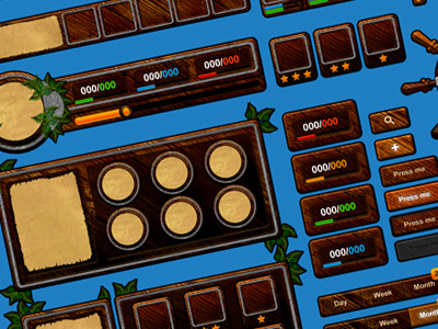 Wooden Game UI Pack