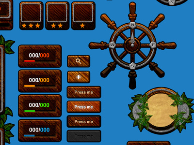 Wooden Game UI Pack