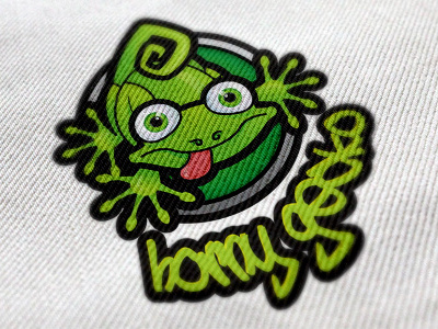 Horny Gecko branding cartoon character climbing cloths garments gecko illustration logo