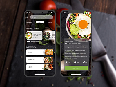 Food Delivery App animation app app design application art clean daily delivery app design dish flat food graphic design green minimal mobile mobile app type ui ux