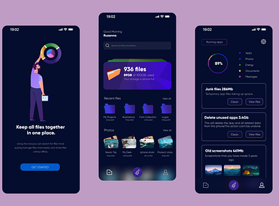 File Manager app design figma illustration social network ui ux vector