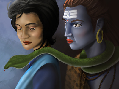 Shiva character design concept fantasy illustration photoshop