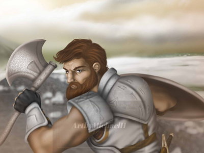 Baldur character design fantasy illustr illustration mythology norse photoshop warrior