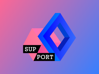 Logotype for support blue colors design illustration logo vector