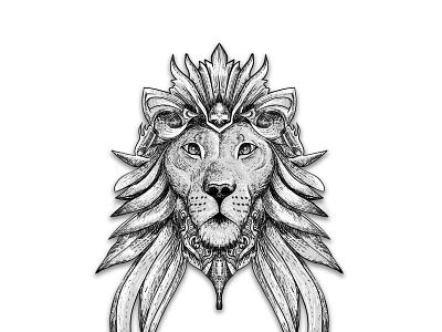 Engraving Lion Tattoo Design - Blockbare ai art bockbare creative design digitalart graphic design illustration logo sketching tattoo