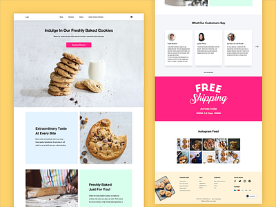 Home Page Design for a Cookie Brand cookie cookie homepage cookie landing page cookie page cookie ui design cookies free shipping fresh cookie landing page landing page