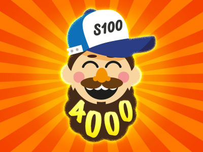 4000 Followers character design fun illustration vector