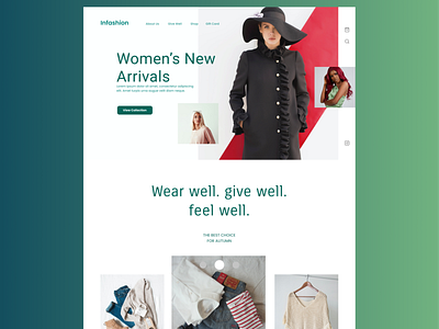 UI/UX Fashion House Landing Page app design graphic design ui ux