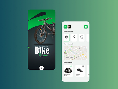 Bike Repair Mobile UI app design graphic design ui ux