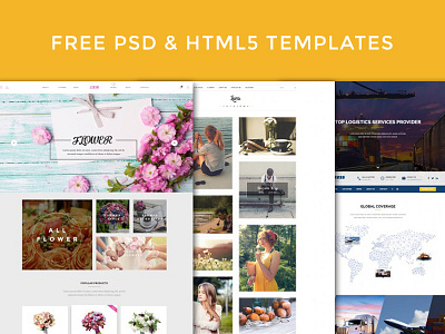 Free PSD and HTML5 Templates blog ecommerce free. flower logistics online delivery psds shop transportation