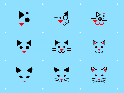 Meowtrix abstract animal animals cat cats dots ears illustration kitty meow simple. complex. matrix