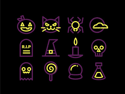 halloween Icons candle candy cloud crystal ball ghost grunge halloween icon lollypop magic moon potion publication pumpkin skull spider spooky tombstone witch witch hat