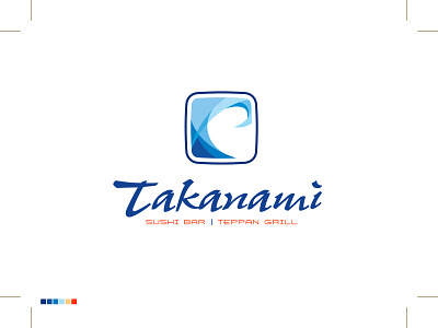 Takanami Sushi Bar Logo art director branding branding designer graphic design graphic designer illustration logo logo design logo designer logotype