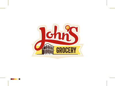 John's Grocery Logo art director branding branding designer fun graphic design graphic designer hand lettering illustration logo logo design logo designer logotype typography