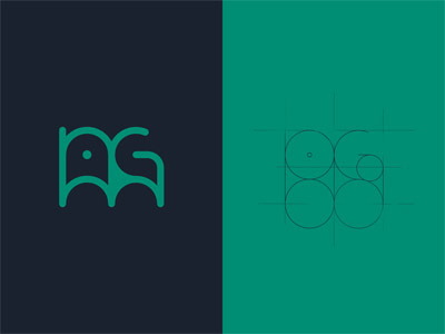 Maurits.G Logo a logo blue colours g logo geometric green logo m logo maurits.g