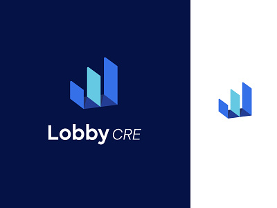 Lobby CRE brand identity branding charlotte commercial real estate data icon logo platform real estate tech logo
