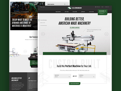 C.R. Onsrud Website charlotte design green homepage industrial machinery product ui ux web website website design