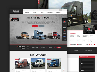 Peach State Freightliner automotive dark ui dealership inventory platform responsive trucks web