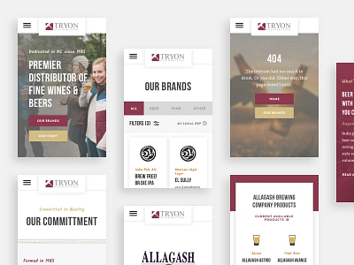 Tryon Distributing beer mobile north carolina product ui ux web wine