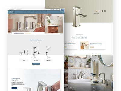 Moen Bathroom Faucets clean design e commerce faucet minimal moen product ui ux web website